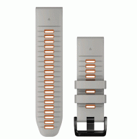 QuickFit® 26 Watch Bands - Fog Gray/Ember Orange Silicone - 010-13281-02 - Garmin